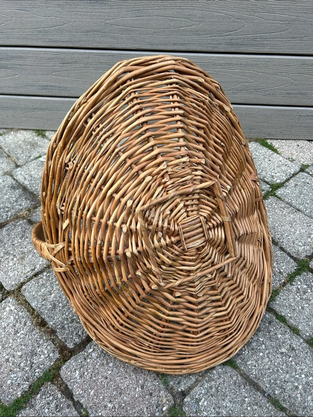 Vintage Wicker Gathering Harvest Basket Herb Flower Garden French Country